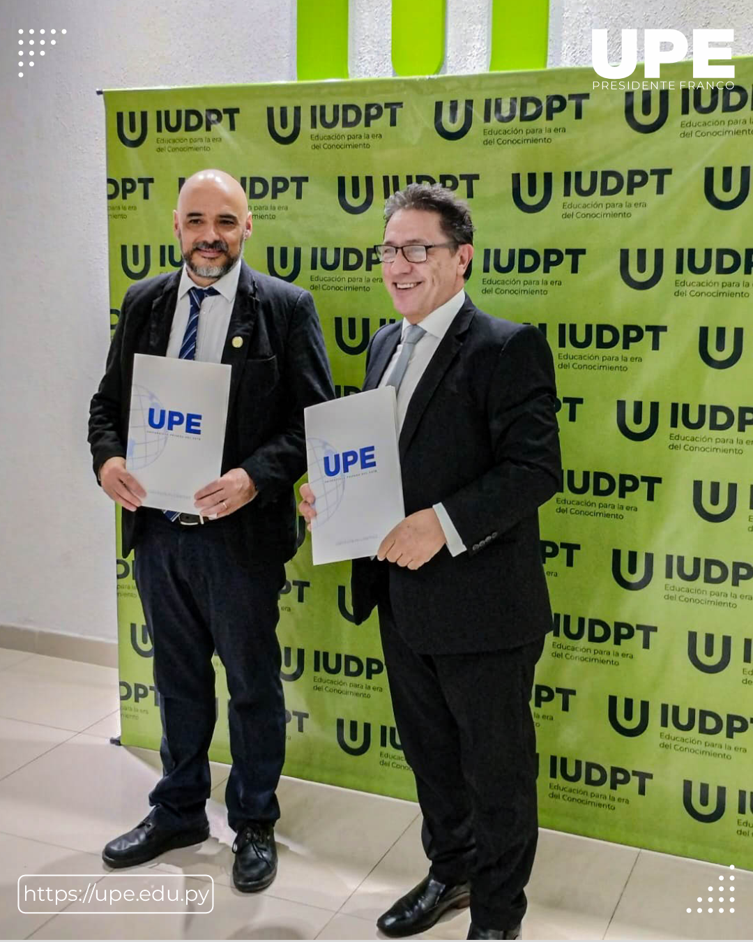 Se firmó el Convenio Marco entre la UPE y la Universidad para el Desarrollo Productivo y Tecnológico